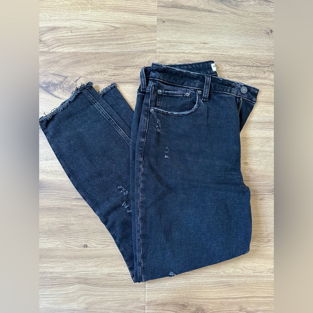Abercrombie The Skinny High Rise Curve Love Black Destroy